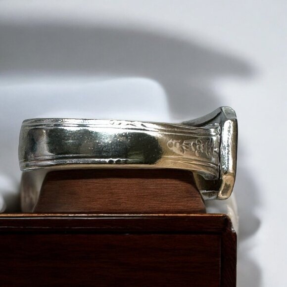 Silverware Artisan Ring Made Of Vintage Community Plate Silver Plated Spoon 8.5 - Picture 4 of 12